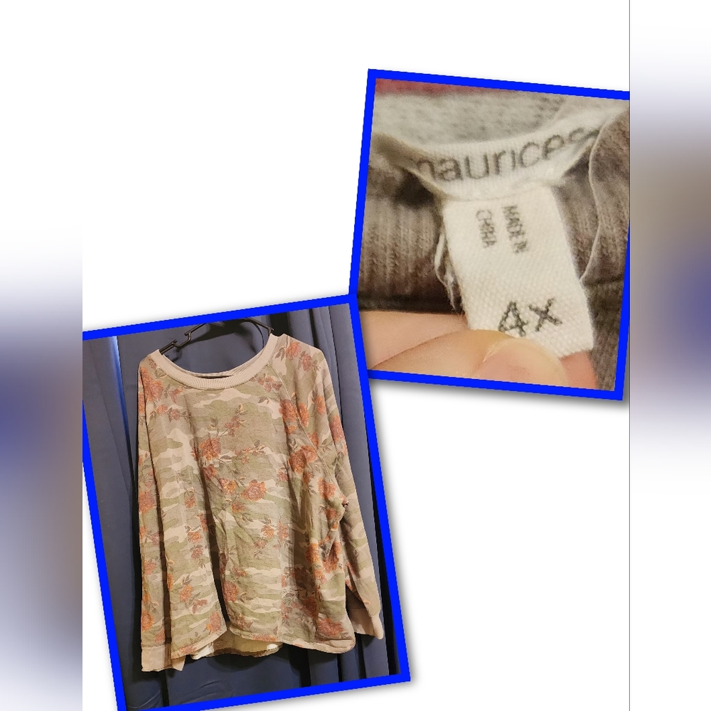 Maurices 4xl camo with flower design sweat shirt